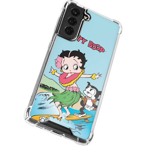 Betty Boop Surfing Galaxy S21 FE Clear Case